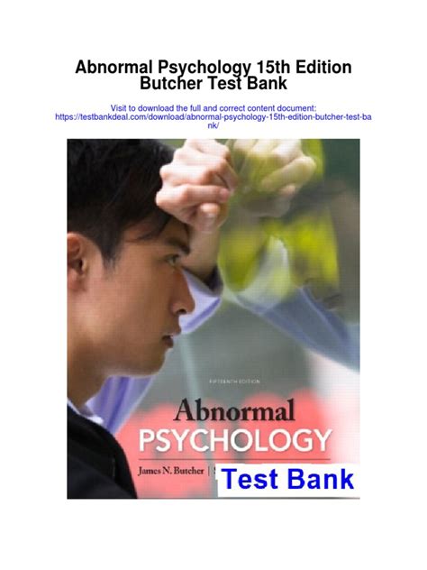Full Download Abnormal Psychology 15Th Edition Quizzes Butcher 