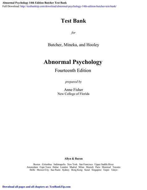 Download Abnormal Psychology Butcher 14Th Edition 
