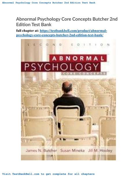 Full Download Abnormal Psychology Core Concepts Butcher 2Nd Edition Free 