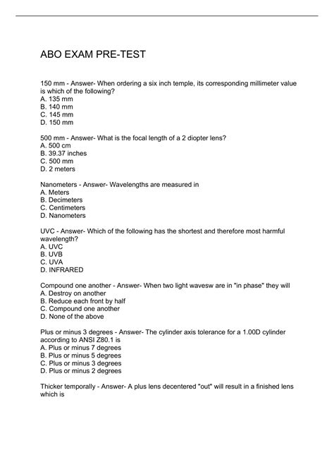 Abo Study Guide