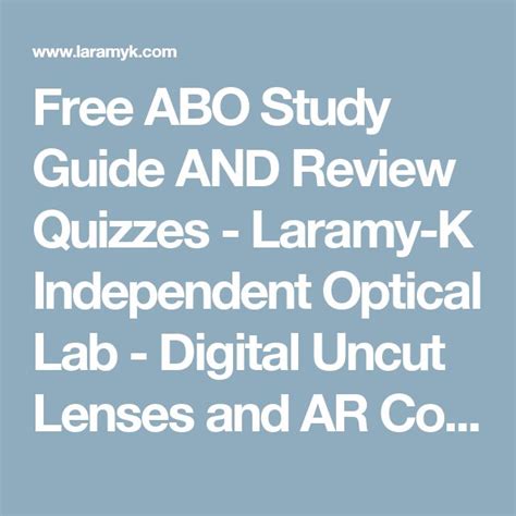 Read Online Abo Optometry Study Guide 