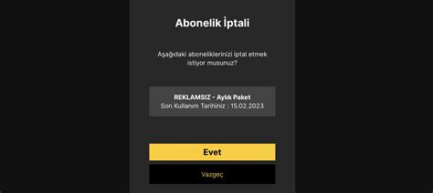 Abonelik Iptal Et