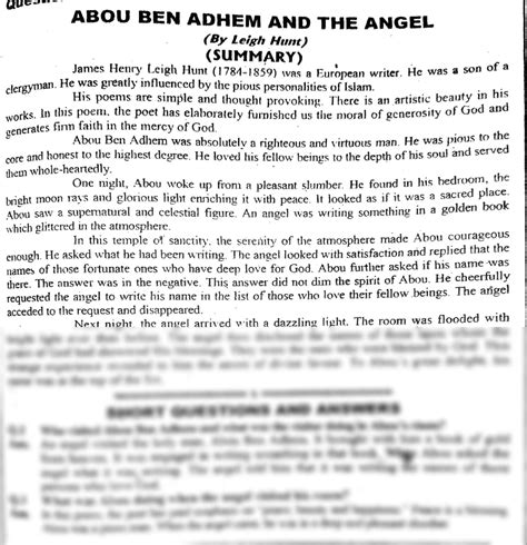 Abou Ben Adhem Summary