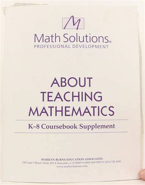 about teaching mathematics a k 8 resource