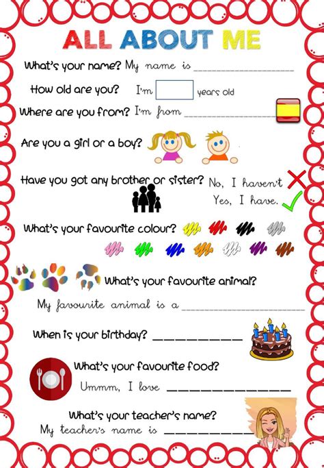 About Yourself Worksheet Kindergarten   Pdf All About Me K5 Learning - About Yourself Worksheet Kindergarten