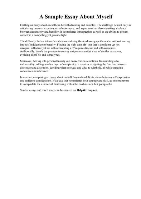 Download About Myself Paper 