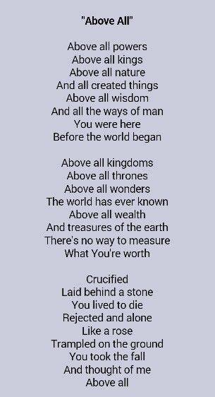 above all powers with lyrics