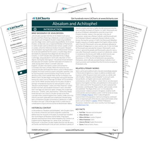 absalom and achitophel study guide