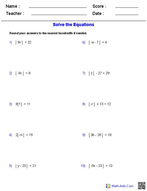 Absolute 8211 Askworksheet Absolute Value Equations Worksheet - Absolute Value Equations Worksheet