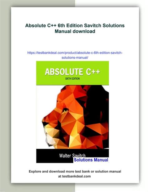 Absolute C Instructor Solutions Manual Savitch Torrent