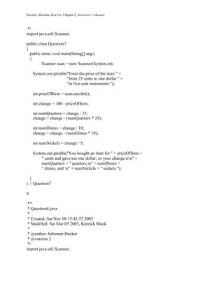 Download Absolute Java Programming Project Solutions 