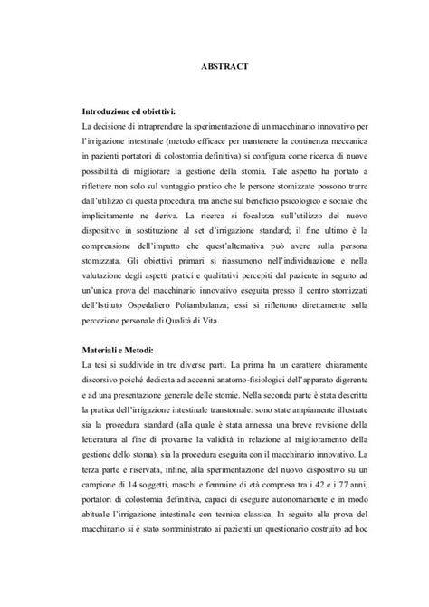 Abstract Della Tesi