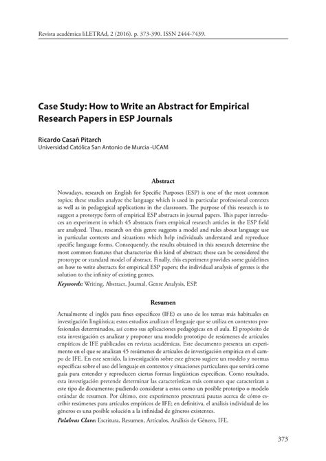 Abstract For A Case Study