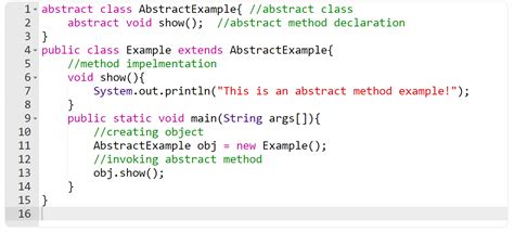 Abstract Method In Java