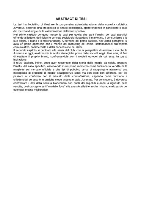 Abstract Tesi Esempio