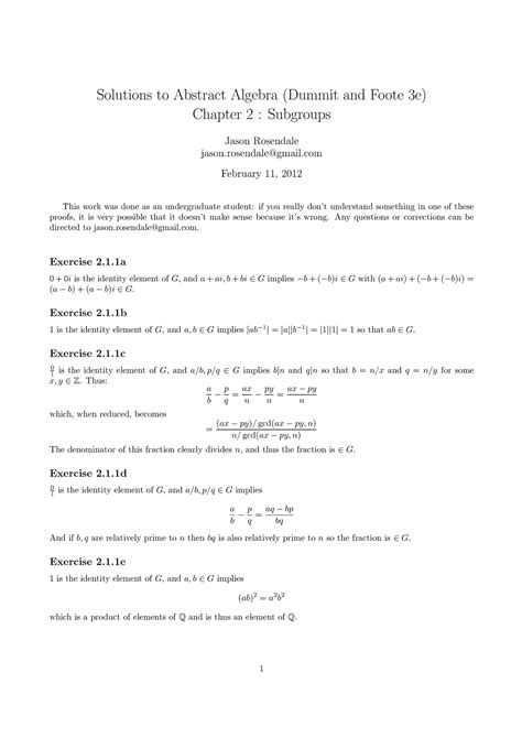Read Online Abstract Algebra Dummit And Foote Solutions 