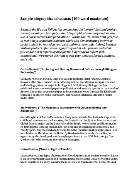 abstracting title examples for autobiography