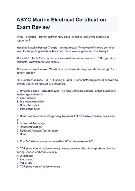 Abyc Marine Electrical Certification Study Guide