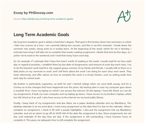 Academic Goals Essay Academic Goals For First Grade - Academic Goals For First Grade