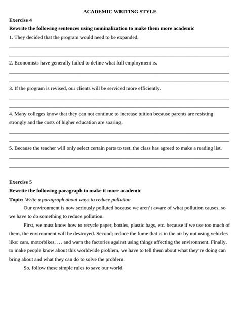 Academic Writing Style Iii Answer Key