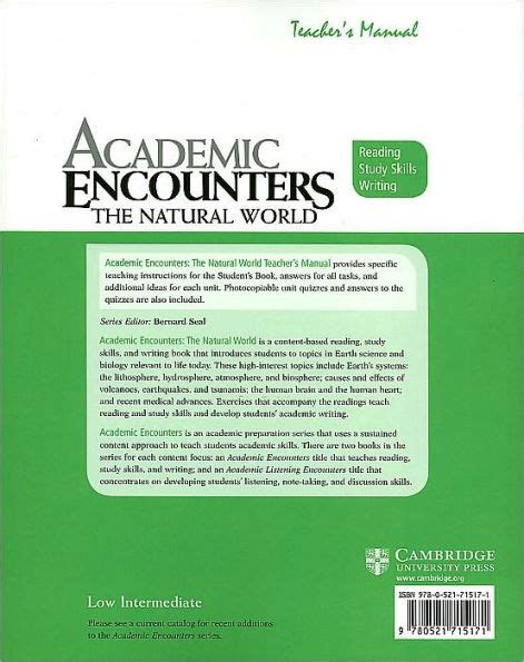 Download Academic Encounters The Natural World Teachers Manual Reading Study Skills And Writing Author Jennifer Wharton Published On April 2009 