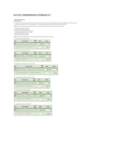 Acc 201 Comprehensive Problem Parts 1 3