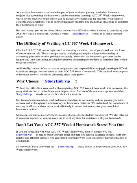 acc 557 week 4 homework solutions