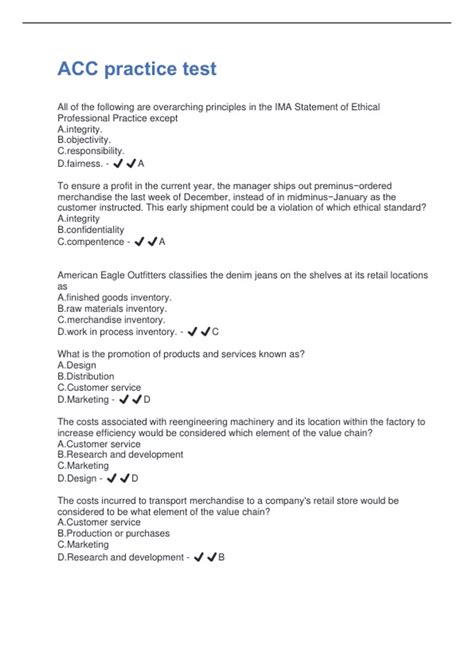 Acc Exam Questions