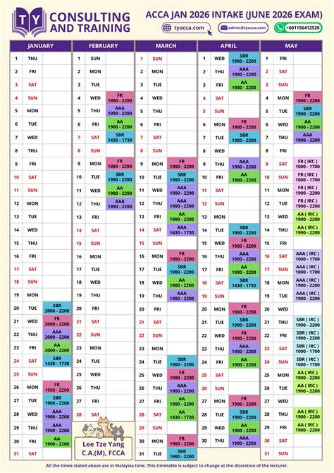 Acca Exam Timetable