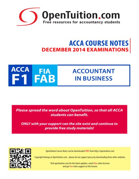 acca f1 note 2014