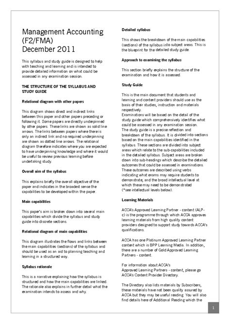 Acca F2 Course Notes December 2012 Exams Emyspot
