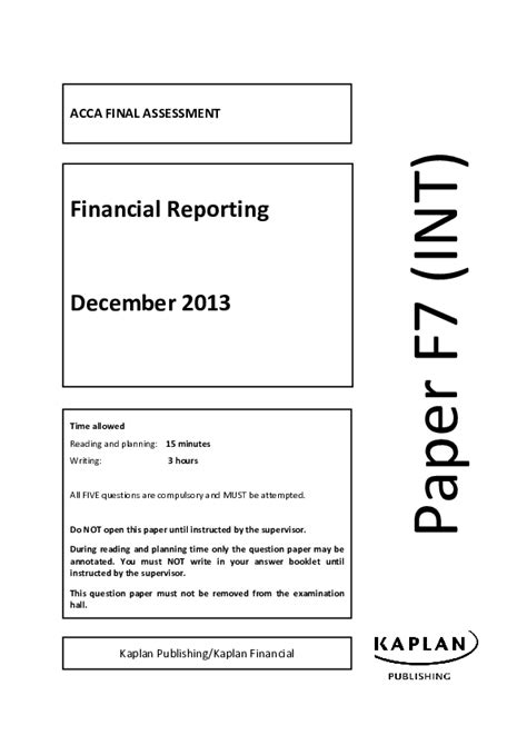 Acca F7 Financial Reporting Int Study Text Acca Web Lounge