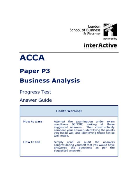 Acca P3 Business Analysis Doocument Com