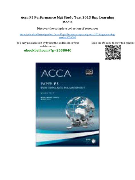 Acca P5 Study Text 2013