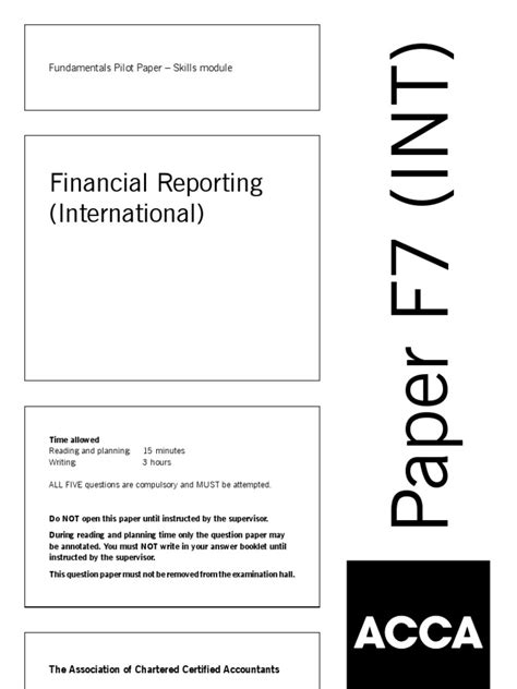 Acca Past Papers F7