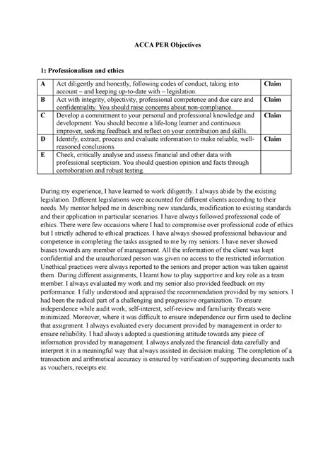 Acca Per Sample Answers