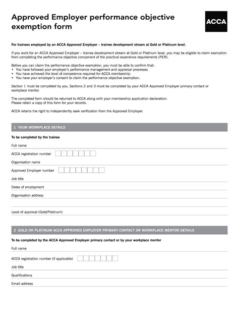 Acca Performance Objectives Sample Answers