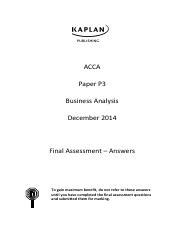 Full Download Acca P3 Kaplan Final Assessment Answers 