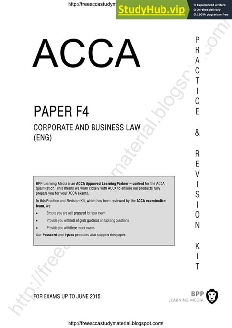 Read Online Acca Paper F4 Notes Bpp 