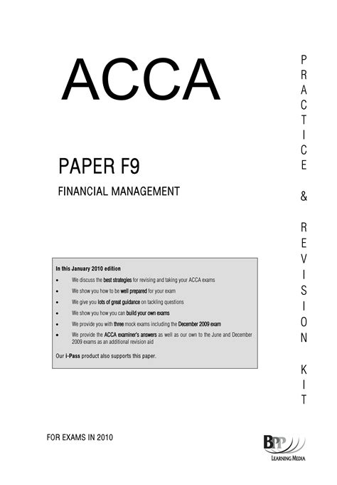Download Acca Pilot Paper 2007 F9 