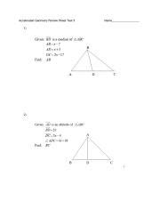 Accelerated Geometry Name Chapter 3 Assignments
