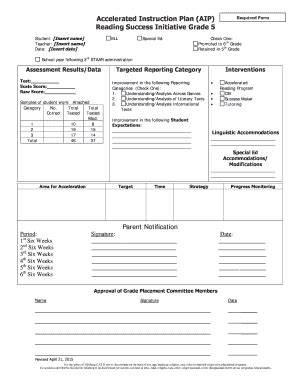 accelerated instruction plan 5th grade reading