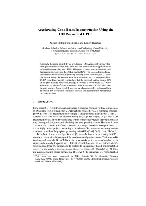 Accelerating Cone Beam Reconstruction Using The Cuda