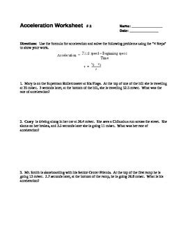 Acceleration Formula Constant Acceleration Worksheet Answers - Constant Acceleration Worksheet Answers