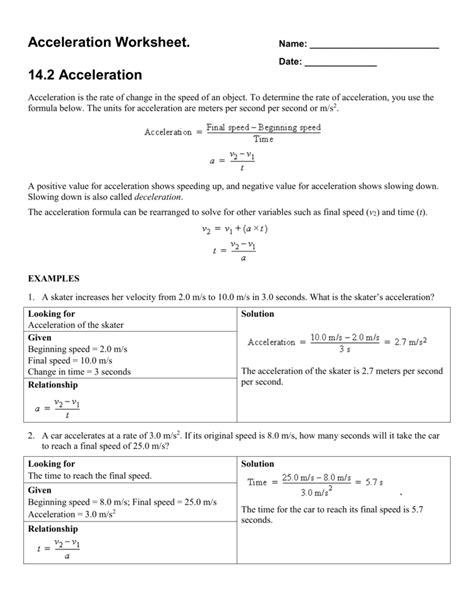 Acceleration Worksheet 14 2 Acceleration Answer Key Everything Accelerated Math Worksheets - Accelerated Math Worksheets