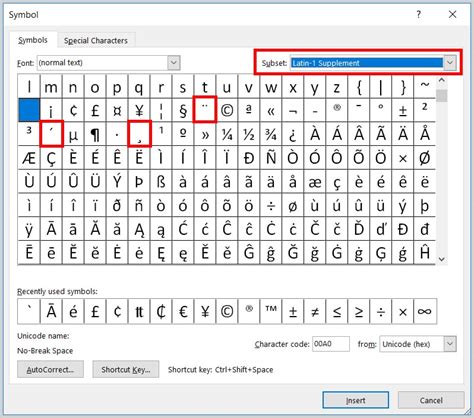 accent marks in word