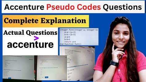 Accenture Pseudo Code Questions
