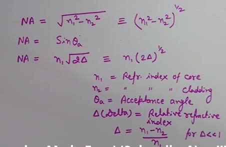 Acceptance Angle Formula