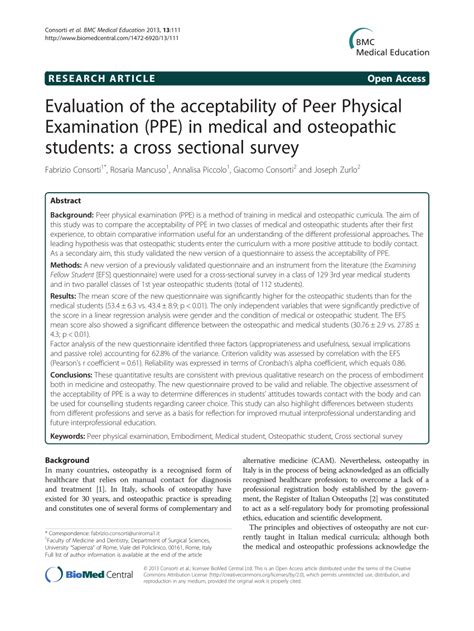 Acceptance Of Peer Physical Examination In Medical Students Physical Science 2 - Physical Science 2