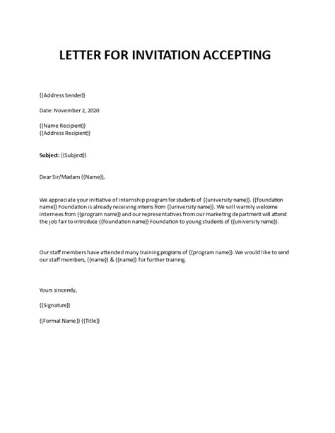 Accepting Training Invitation Email